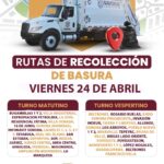 Ayuntamiento de Navojoa anuncia rutas de recolección para colonias urbanas este viernes 24 de abril