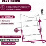 ¡Tome precauciones! Líneas 3 y 15 del transporte en Hermosillo modificarán su ruta por desvíos temporales