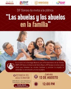 Invita DIF Sonora a la plática «Las abuelas y los abuelos en la familia» en Navojoa