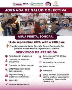 Anuncian Jornada de Salud Colectiva con consultas, detección oportuna y esterilización animal en Agua Prieta