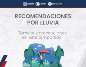 Emite Protección Civil y Bomberos de Navojoa recomendaciones preventivas por temporada de lluvias