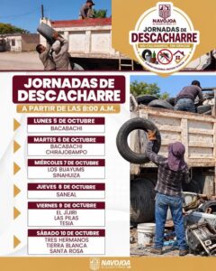 Anuncia Ayuntamiento de Navojoa jornadas de descacharre en comisarías y comunidades rurales