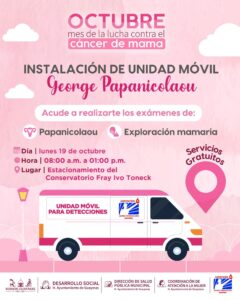 Instalarán unidad móvil en Guaymas para realizar exploraciones mamarias y papanicolaou gratuitos este 19 de octubre