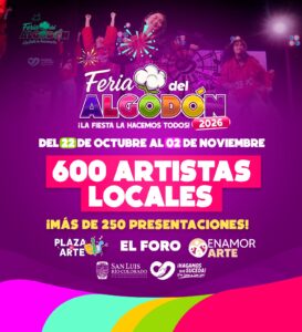 Más de 600 artistas locales se presentarán en la Feria del Algodón 2026